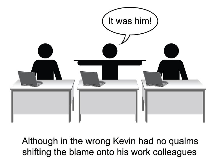 Responsibility at work. Kevin from work.